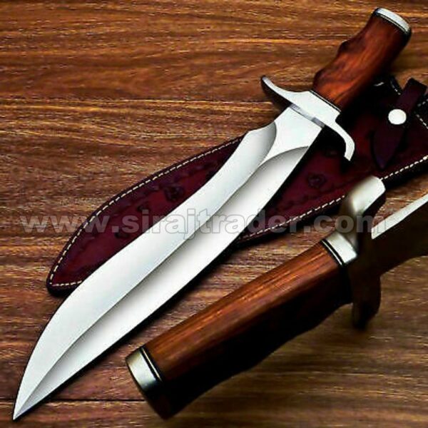 Custom Handmade D2 Steel Bowie Knife, Full Tang Dagger Knife With Leather Sheath, Fixed Blade Bowie Hunting Knife, Unique Blade Knife