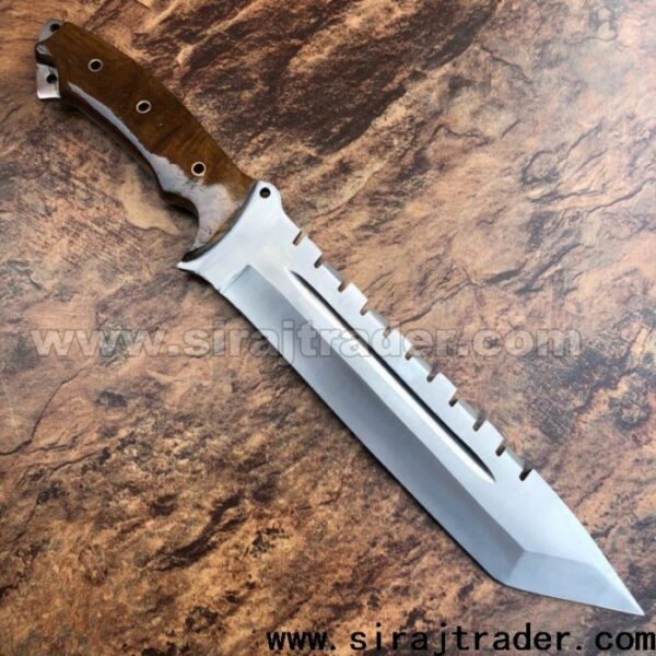 Handmade D2 Steel Tracker Knife,  Fixed Blade Full Tanf Rambo Knife, Survival Bowie Knife With Leather Sheath, Hunting Gear EDC Knife, Gift For him/her - Image 3